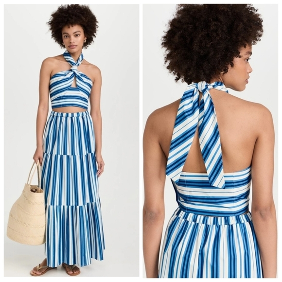 New Solid & Striped The Naomi Top & The Addison Skirt Set Marina Blue NWT Large - Picture 6 of 10